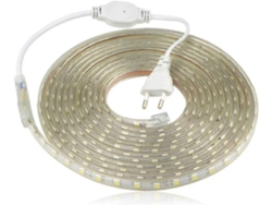 Rebe-tira Led 5050 220v Ip65 Impermeable Luz Blanca Cálida 5m Para Interior Y Exterior