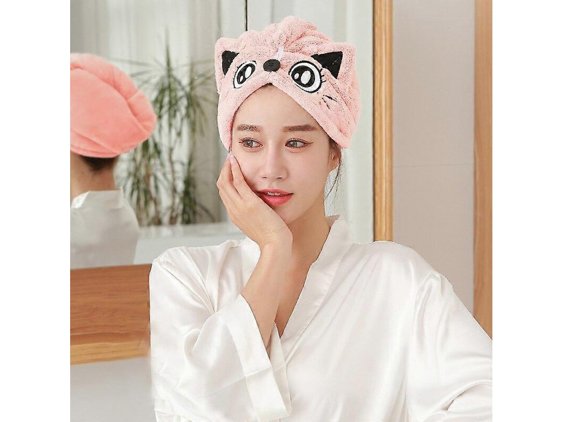 Toalla de microfibra para el cabello, gorro superabsorbente con botón, secado rápido. Rosewell