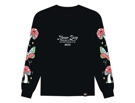 Sudadera Unisex AMERICAN SOCKS Never Stop Growing Negro (XL)