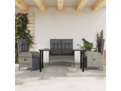 Conjunto de comedor de jardín de 4 piezas DKD Home Decor con cojines, ratán gris