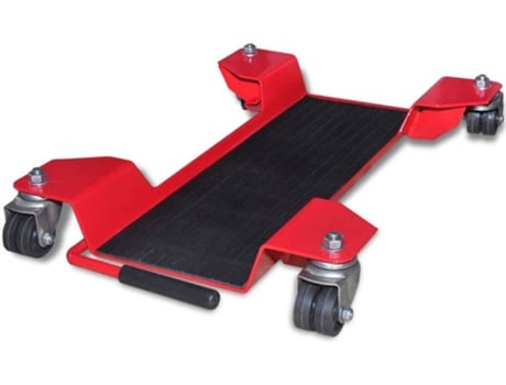 Plataforma rodante dolly para motocicletas roja