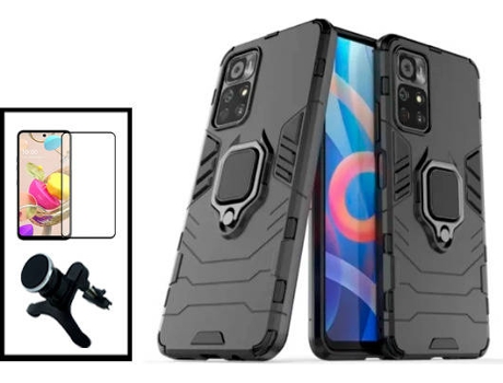 Kit Carcasa + Protector de Pantalla + Soporte Xiaomi Poco M4 Pro 5G GIFT4ME Negro