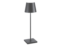 Lámpara de mesa LED Zafferano Poldina Pro gris oscuro, recargable, regulable, hasta 12 horas de duración de la batería, clasificación IP65, para uso en exteriores.