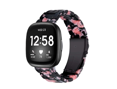 Pulsera VEANXIN de resina de rodonita de lujo Fitbit By Google Versa 2