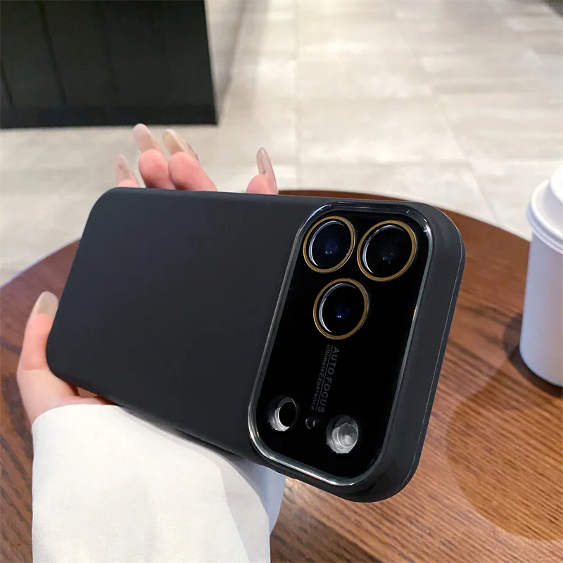 (iphone 17 Pro, Negro) Funda De Silicona Líquida De Lujo Para Teléfono, Apta Para Iphone, Proporciona Protección Completa.