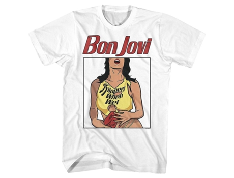 Camiseta ROCKINSTONE Resbaladizo cuando está mojado Ilustración Bon Jovi (XXXL)