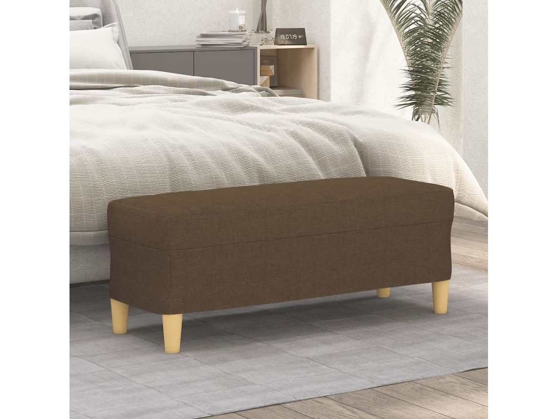 LOVELY HOME Taburete Banco 100X35X41 Cm Tela Marrón