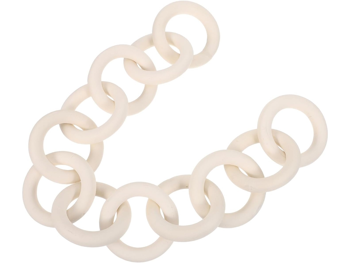 Guirnalda Decorativa Cerámica Blanca 12 Eslabones Pequeños Cadena Rústica Decoración Hogar Adorno Colgante