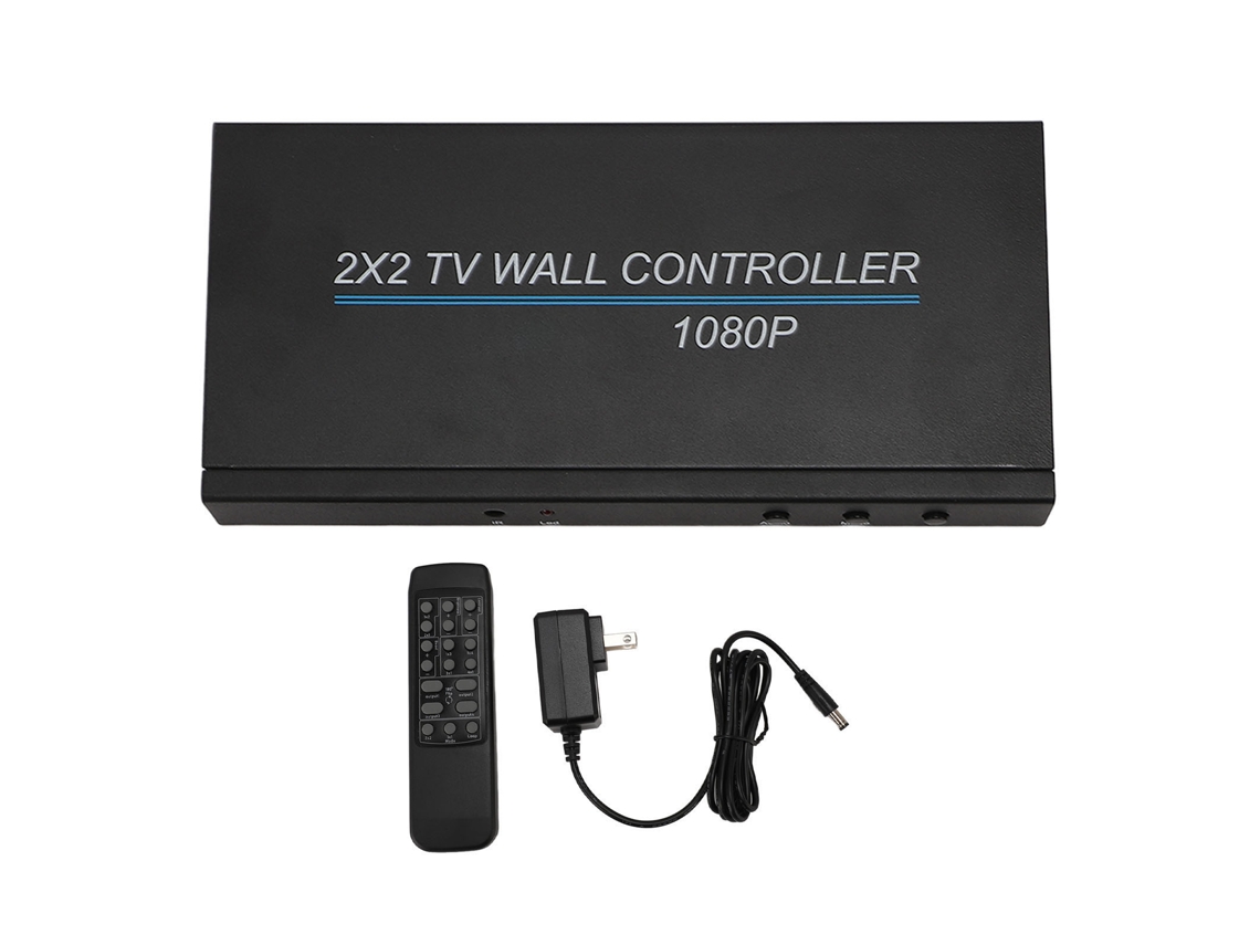 Controlador De Videowall Con Control Remoto 1920x1080p 60hz Procesador Para 4 Televisores Empalme De Pantallas Enchufe Usb