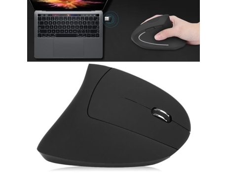 HURRISE Ratón Vertical J‑5 Ratón Inalámbrico Vertical Negro Colorido Ergonómico Óptico Vertical Oficina Teclado Ratón