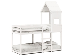 Maison Exclusive - Cama Litera Con Techo Madera Maciza De Pino Blanco 90x190 Cm