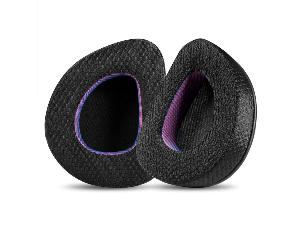 Almohadillas de tela Szsmart negras y moradas para auriculares Asus Rog