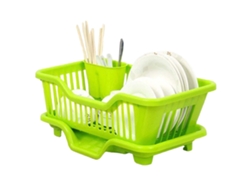 Soporte Para Secar Platos Con Tablero De Drenaje Para Vajillas Cuchillos Cucharas Y Tenedores Verde