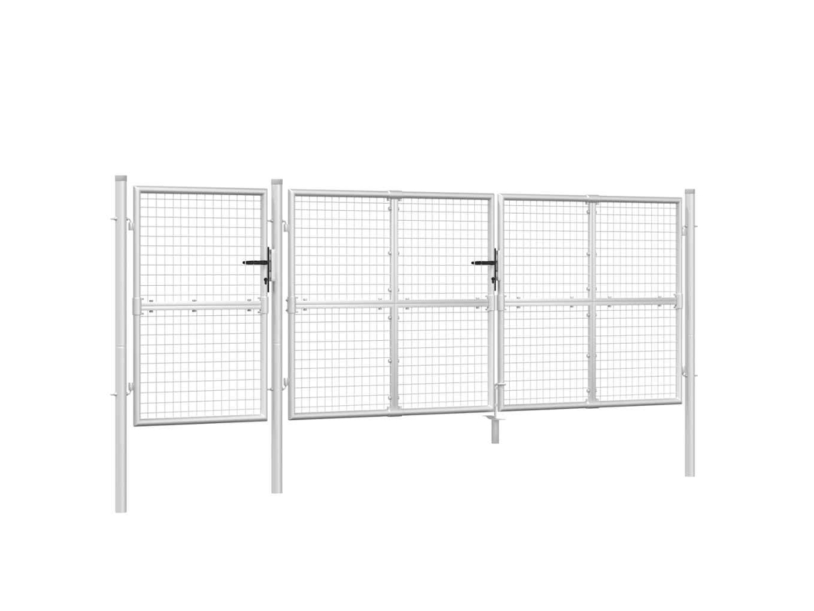 Maison Exclusive - Puerta De Jardín De Malla Color Plata 400 X 125 Cm Acero Galvanizado