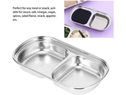 2 platillos plateados de acero inoxidable para salsas, condimentos, aperitivos y alimentos, aptos para lavavajillas.