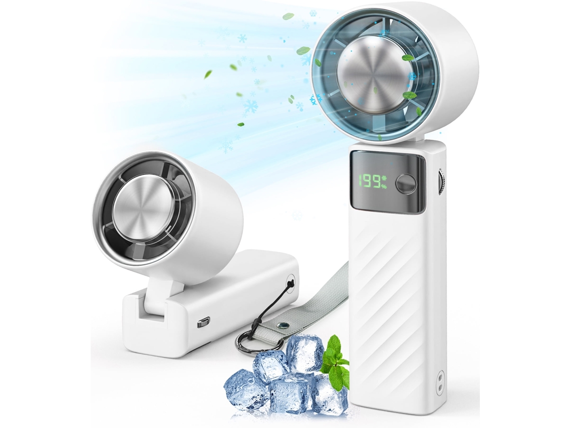 Ventilador plegable ligero de 4000 mAh con 9 velocidades, enfriamiento rápido, silencioso, recargable por USB STELASPLEN