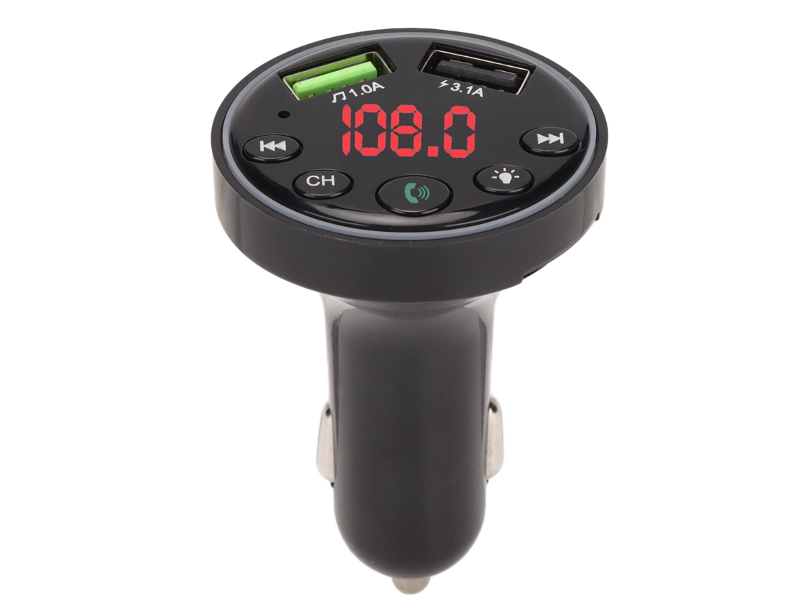 Transmisor Fm Bluetooth 5.0, Adaptador De Cargador Con Pantalla Led, Reproductor Mp3 Para Coche