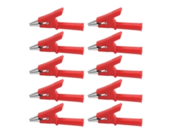 Alicates de prueba de cocodrilo 10 mm 10a 4 mm, kit de accesorios de 10 piezas, color rojo