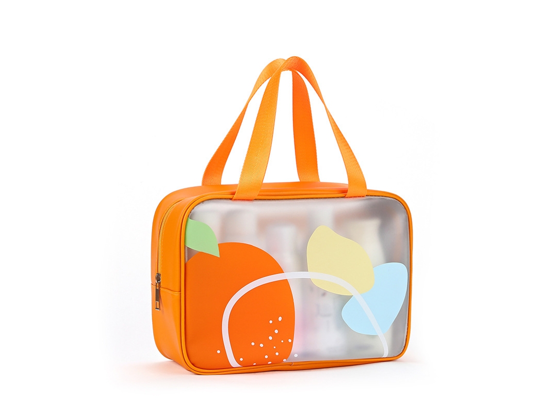 Necessaire Grande Com Separação De Líquidos E Líquidos, Tamanho Médio Chrui (laranja Verão)