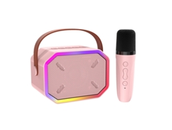 Altavoz Bluetooth De Colores - Sistema De Audio Inalámbrico Para El Hogar - Micrófono De Karaoke - Rosa - Micrófono Individual