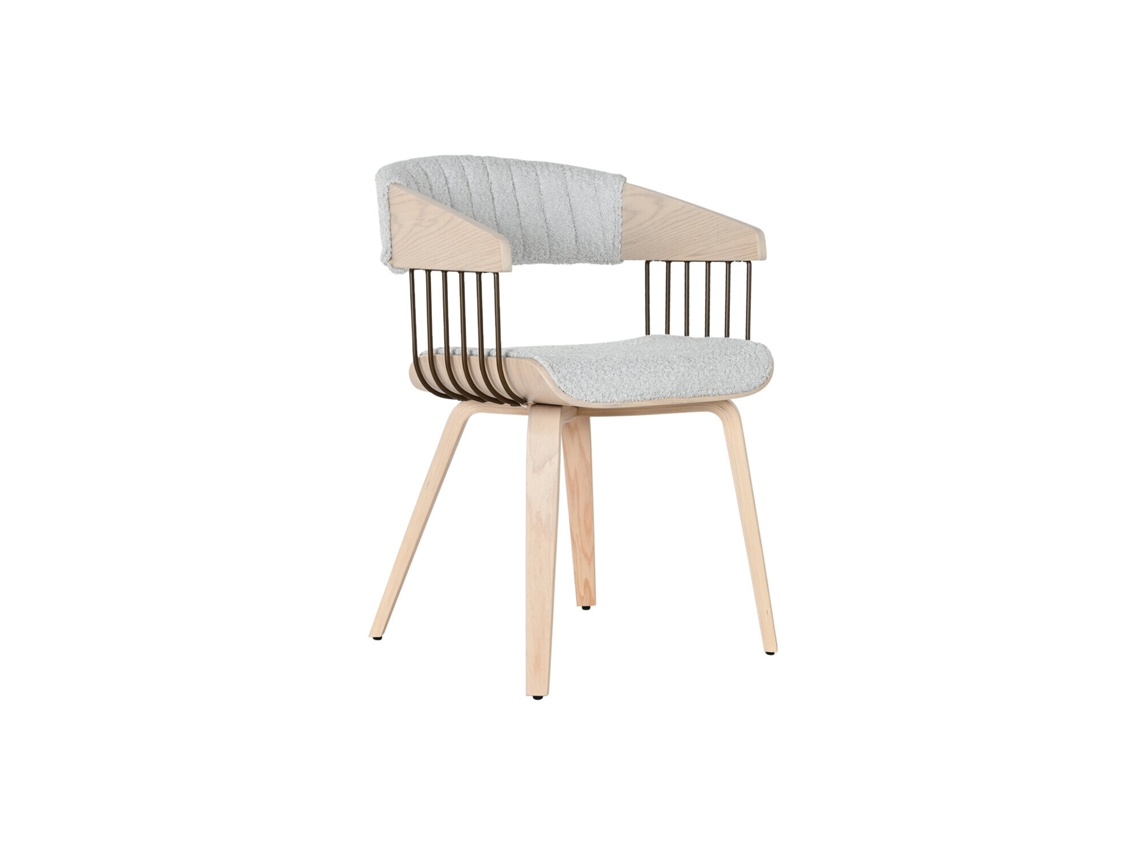 Silla Madera Poliester Gris 53x55x76,5cm