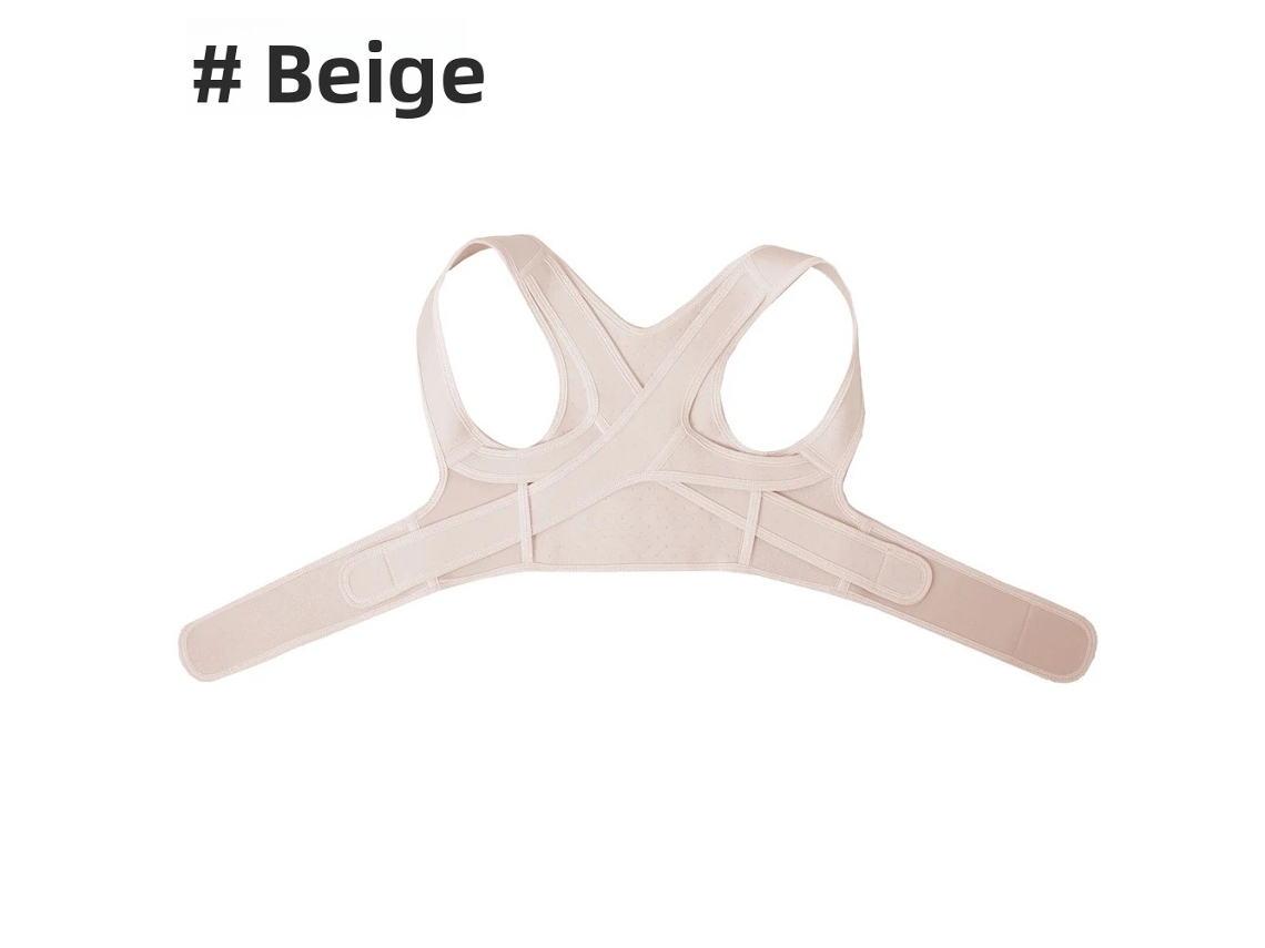 (beige Xl) Corrector De Postura Ajustable Almohadilla De Soporte De Espalda Transpirable