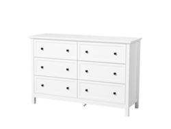 Cómoda retro de madera con 6 cajones Succebuy, 39,6 x 120,1 x 78,7 cm, color blanco