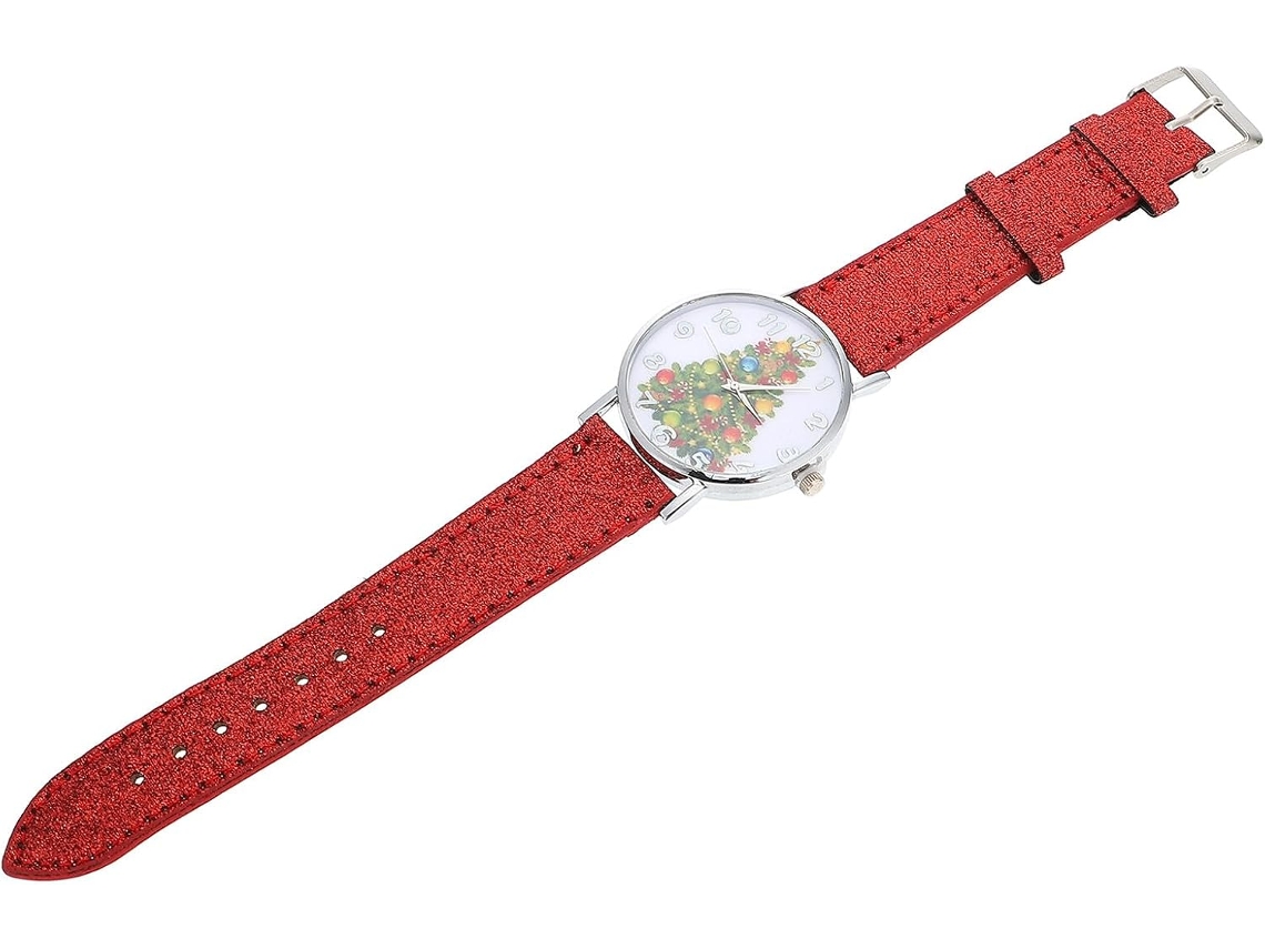 Reloj Pulsera Mujer Diseño Árbol Navidad Correa Acero Inoxidable Cuarzo Preciso Navideño Festivales Diario