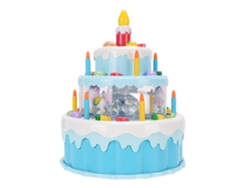 Ats-juguete De Pastel De Cumpleaños Rotatsorio Eléctrico Con Luces Y Música, Pastel Falso Con Velas Para Niños De 3+ Años Azul