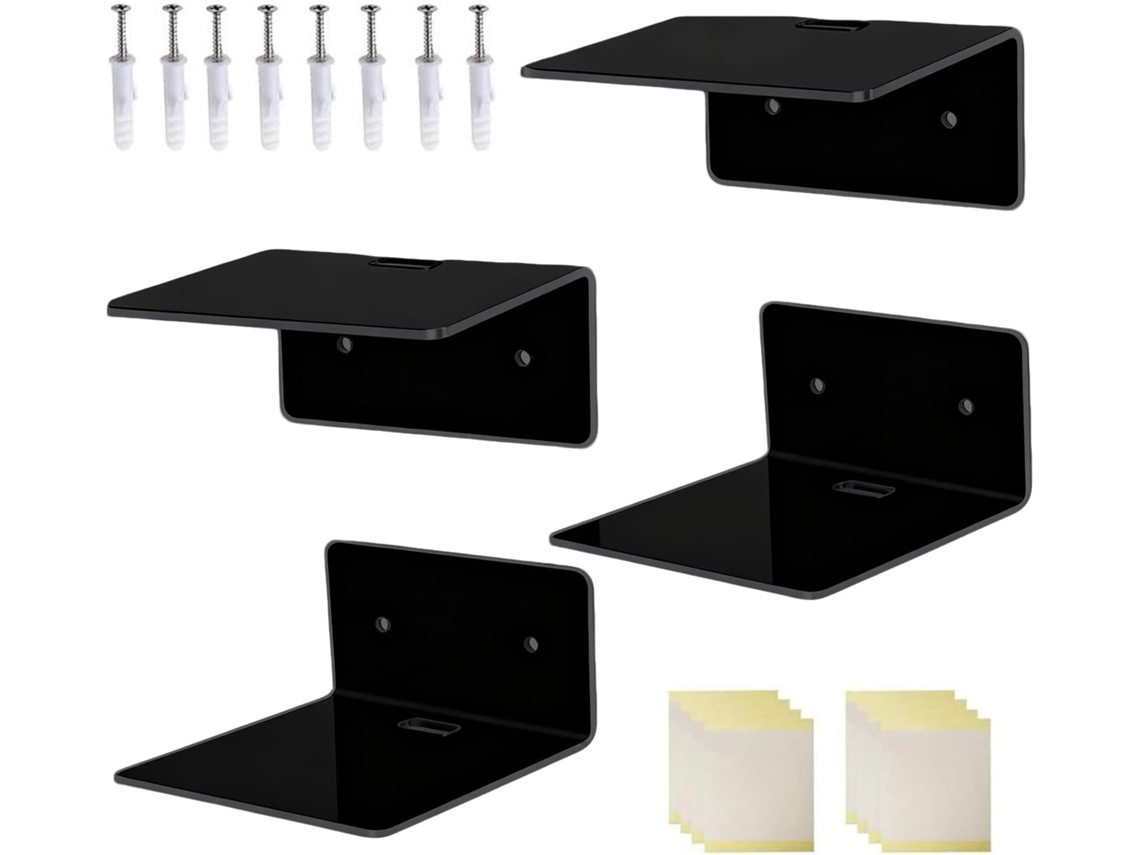 Juego de 4 organizadores flotantes de acrílico, multifuncionales, adhesivos | Slowmoose