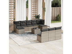 Conjunto de sofás de jardín de 11 piezas DKD Home Decor con cojines de mimbre gris