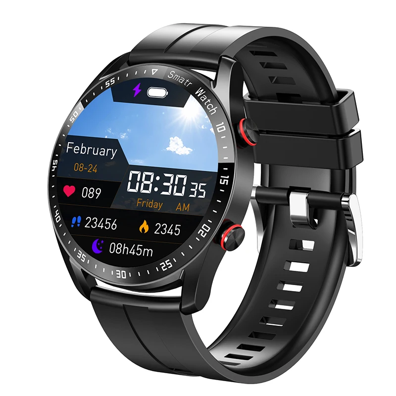 Ecg + Fotopletismografia (ppg) Gps com Mais de 100 Modos Esportivos MDUG (pulseira de Silicone Preta)