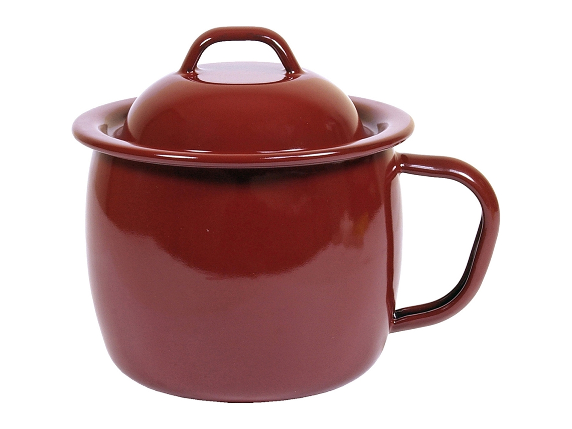 Puchero esmalte marron 1,5 l 14 cm