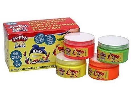 Juego Criativo PLAY DOH Pinturas de Dedos Fluorescente (Edad Minima: 3 Años)