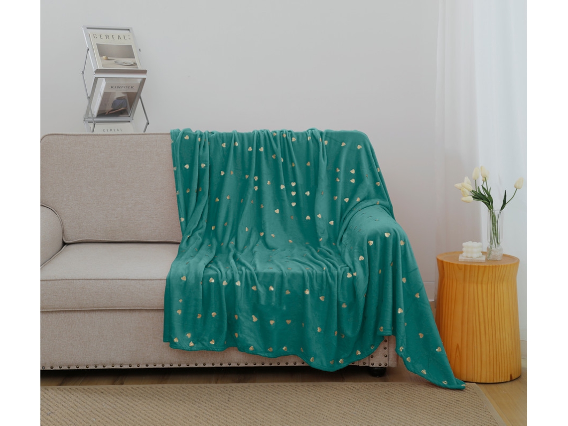 Manta de amor estampada azul turquesa 160*220cm-BOD HOME