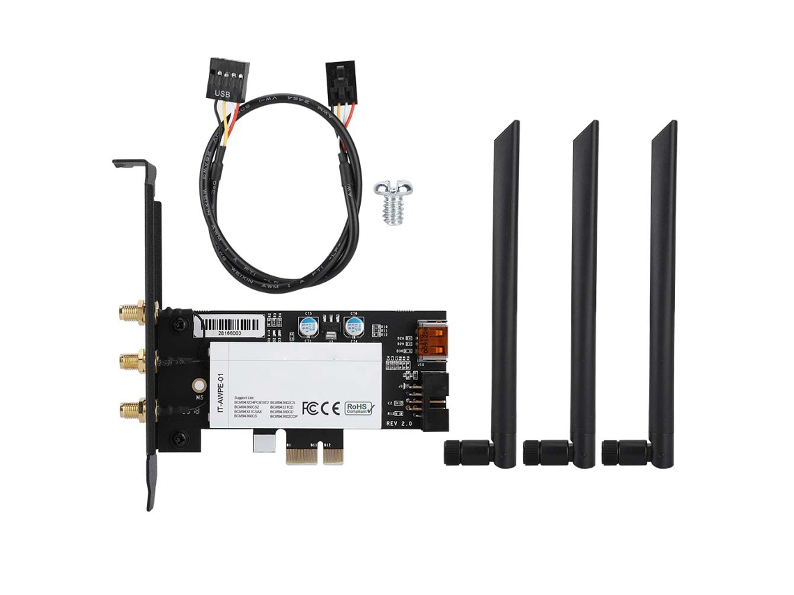 Tarjeta De Red Inalámbrica Pci-e 802.11ac Bcm943602cs De 1750 Mbps Con Bluetooth 4.1 Para Mac Os