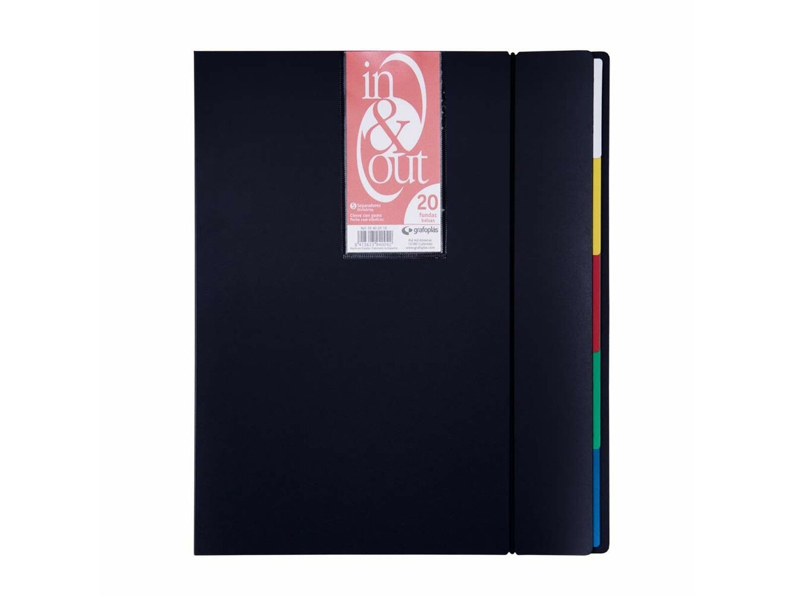 Carpeta de Clasificación a GRAFOPLAS In & Out Negro Espiral