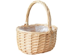 Cesta de mimbre para flores, cesta de mano para arreglos florales, cesta tejida para huevos, cesta de almacenamiento