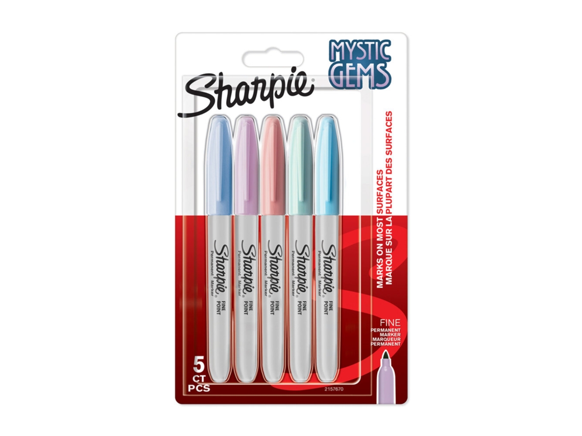 SHARPIE Rotulador Tinta Permanente Mystic Punta Fina 5 Colores Pastel Surtidos