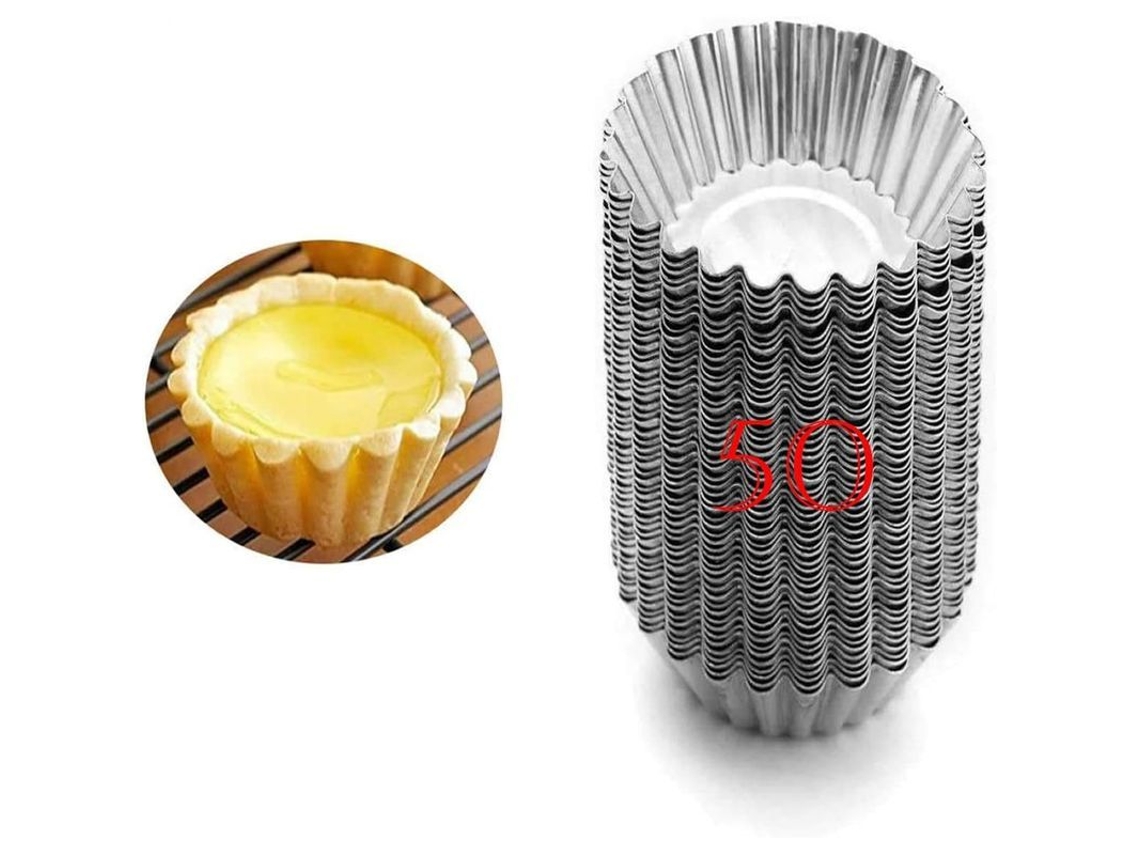 50 Moldes Para Tartaletas, Moldes Antiadherentes Para Cupcakes Y Muffins, Utensilios De Cocina.