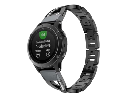Pulsera de Acero de Lujo para Garmin Fenix 7X Solar Edition Negro VEANXIN