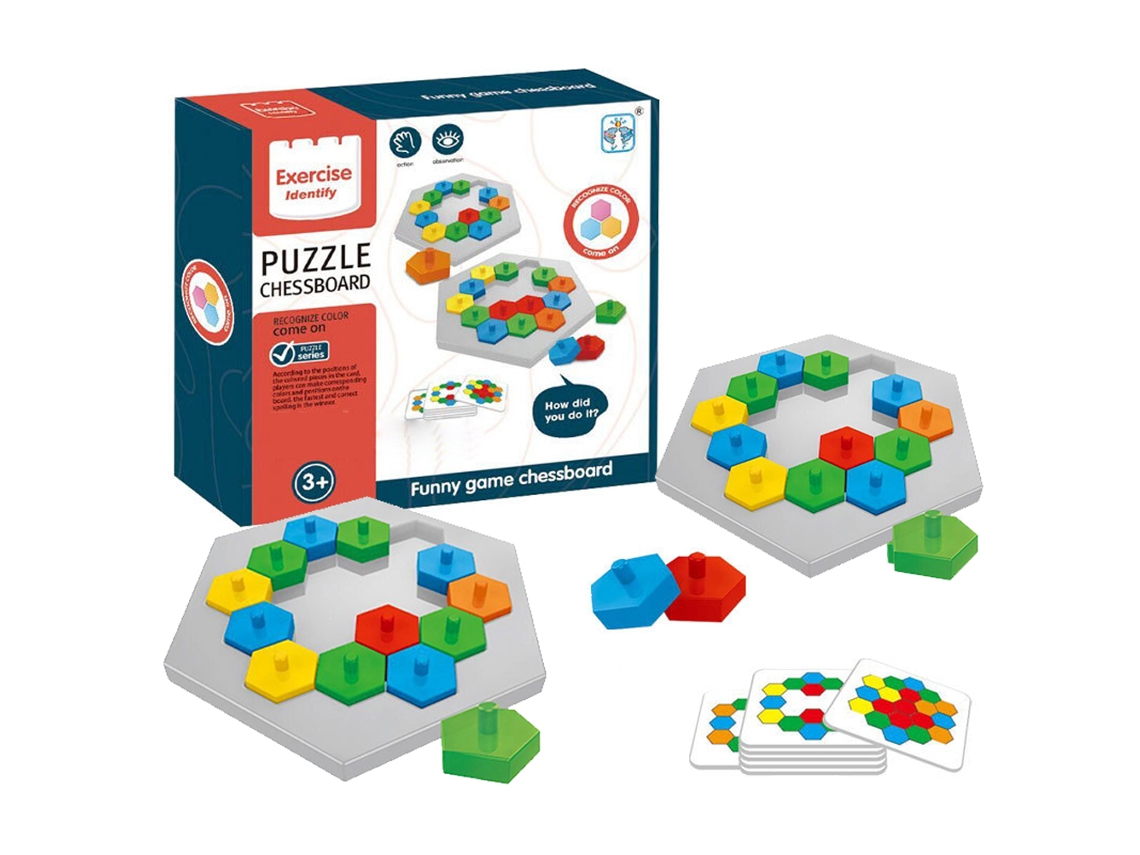 Ats-rompecabezas De Hexágono Tangram Juego De Lógica Geométrica Juguete Educatsivo Regalo Para Todas Las Edades