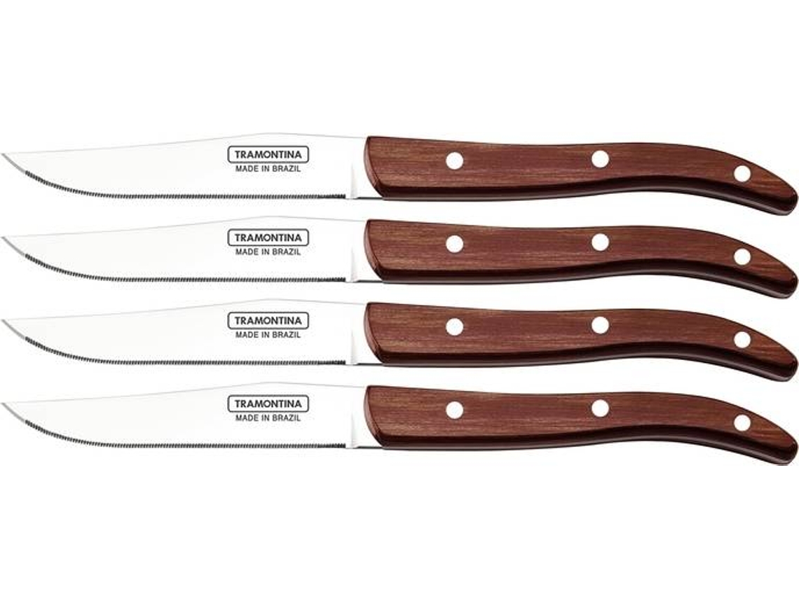 Juego De 4 Cuchillos de Cocina TRAMONTINA De Polywood Estuche De Madera
