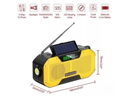 Radio solar, luz LED de emergencia meteorológica, luz intermitente de emergencia solar Yizhood (naranja)