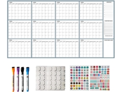 Calendario De Pizarra Grande - 140x86cm. Agenda Reutilizable Sin Fecha, En Blanco, Para Hombres, Mujeres