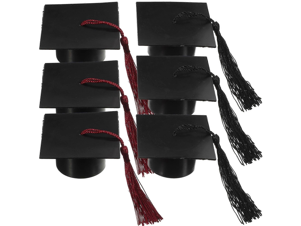Juego de 6 cajas de recuerdos de graduación con sombreros y borlas, perfectas para dulces y caramelos. Hengjian