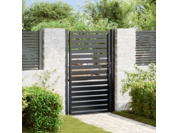 Puerta de jardín con cerradura, color negro, 100 x 150 cm, aluminio, WSD115298 Lovely House