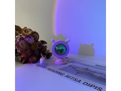 Minilámpara portátil de proyección romántica de puesta de sol con orejas de conejo y luz de orquídea arcoíris para el hogar.