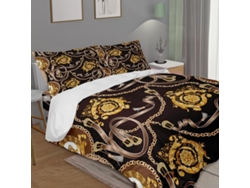 Juego Ropa Cama Microfibra Funda Nórdica Estampado Diseño Almohada Diseño Microfibra 200x200 Cm