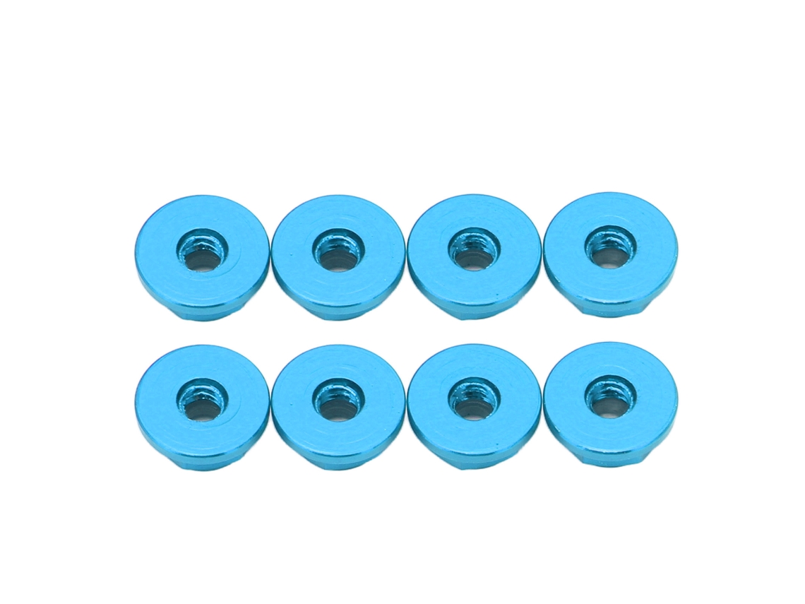 8 Tuercas Autoblocantes M2 De Aleación De Aluminio Con Anillo Y Revestimiento De Nailon Para Coche Rc Scx24 A Escala 1/24 - Azul
